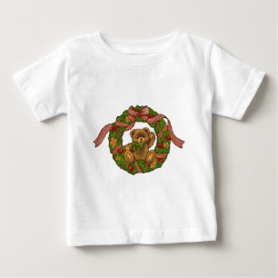 WeihnachtsTeddybär-Kranz Baby T-shirt