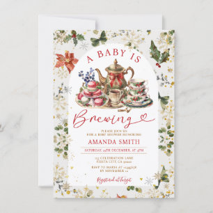 Weihnachtstee ein Baby braut Baby Shower Floral Einladung