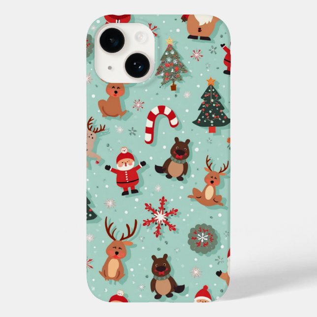 Weihnachtstelefonfall Case-Mate iPhone 14 Hülle (Rückseite)