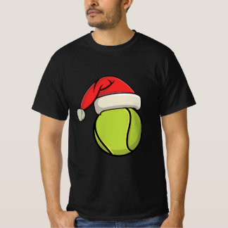 Weihnachtstennis mit Weihnachtsmannmütze T-Shirt