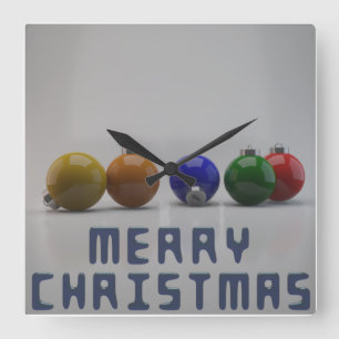 Weihnachtstext und Ornamente Uhr