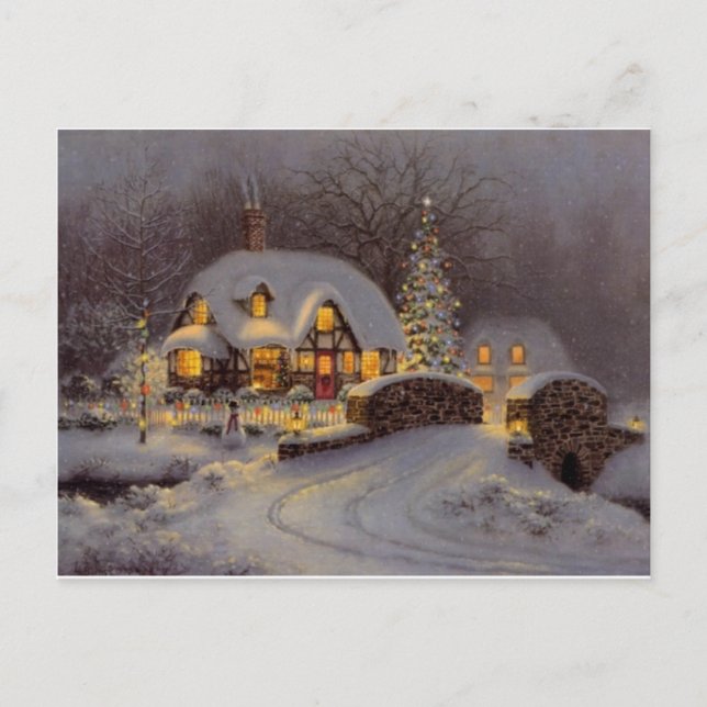 Weihnachtsthema Feiertagspostkarte (Vorderseite)