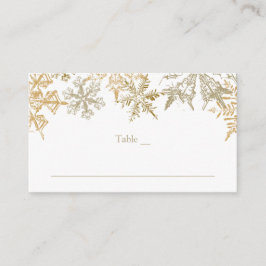 Weihnachtsthema Gold Schneeflocken Elegante Hochze Platzkarte