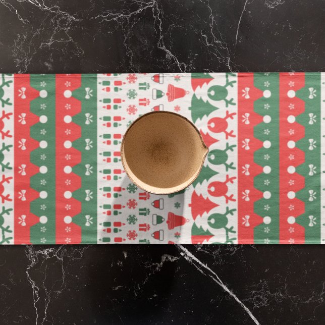 Weihnachtsthema Kurzer Tischläufer (Table runner)