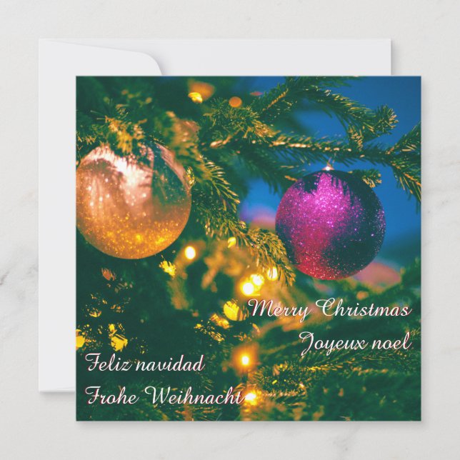 Weihnachtsthema mit 2 Weihnachtsballen... Einladung (Vorderseite)