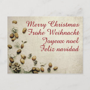 Weihnachtsthema mit Walnut Grußkarten Postkarte