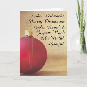 Weihnachtsthema mit Weihnachtsball Feiertagskarte