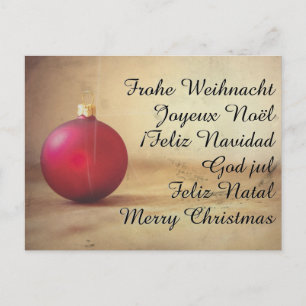 Weihnachtsthema mit Weihnachtsball Feiertagspostkarte