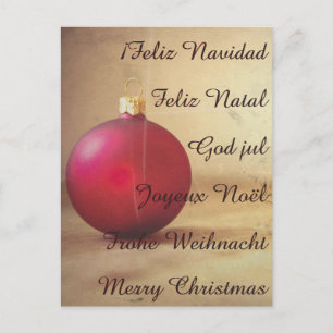 Weihnachtsthema mit Weihnachtsball Feiertagspostkarte