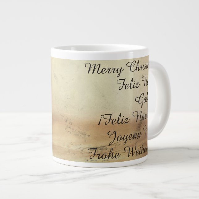 Weihnachtsthema mit Weihnachtsball Jumbo-Tasse (Vorderseite Rechts)