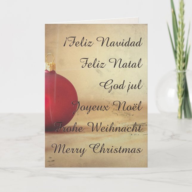 Weihnachtsthema mit Weihnachtsball Karte (Vorderseite)