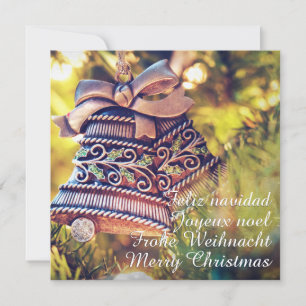 Weihnachtsthema mit zwei Glocken Einladung