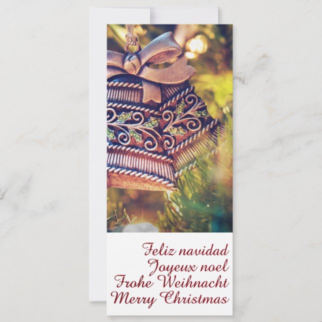 Weihnachtsthema mit zwei Glocken Einladung (Vorderseite)