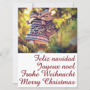 Weihnachtsthema mit zwei Glocken Einladung