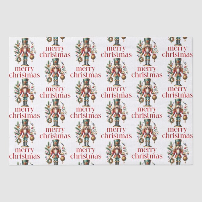 Weihnachtsthema Nutcracker Muster Seidenpapier (Vorderseite)