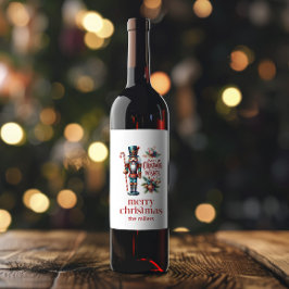 Weihnachtsthema Nutcracker Retro Typografie Wein L Weinetikett