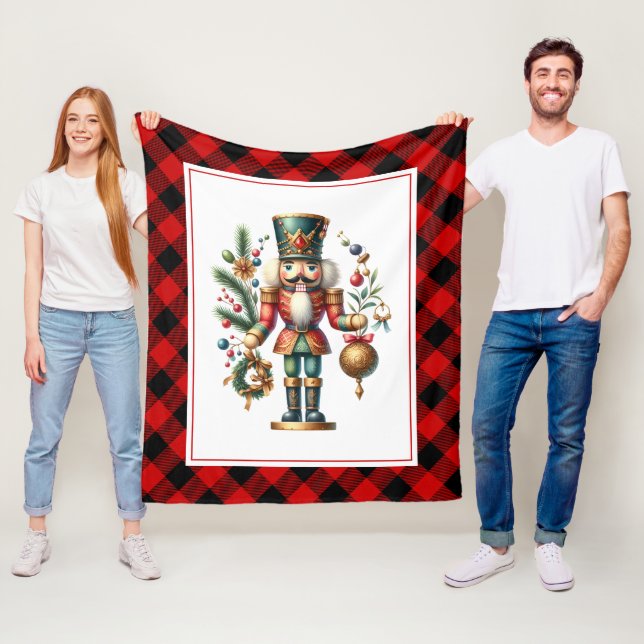 Weihnachtsthema Nutcracker Tartan Fleecedecke (Beispiel)
