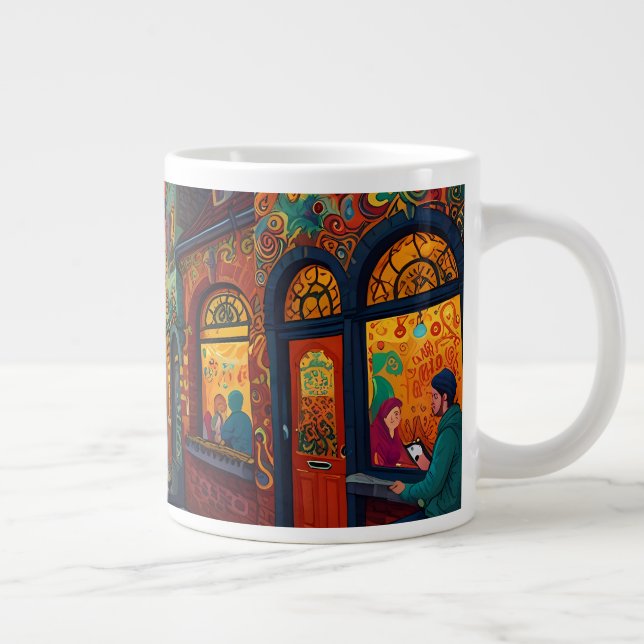 Weihnachtsthema Schöne alte Stadt in Belgien Jumbo-Tasse (Rechts)