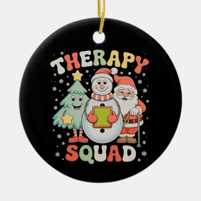 Weihnachtstherapie Squad SLP OT PT Crew Weihnachte Keramik Ornament (Vorne)