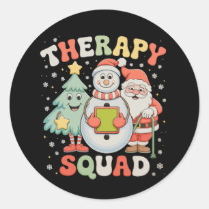 Weihnachtstherapie Squad SLP OT PT Crew Weihnachte Runder Aufkleber