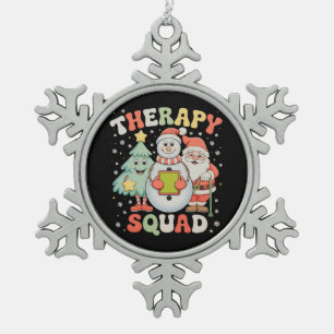 Weihnachtstherapie-Team SLP OT PT Crew Weihnachtsm Schneeflocken Zinn-Ornament