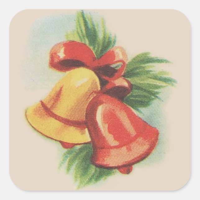 Weihnachtsticker der 40er Jahre Quadratischer Aufkleber (Vorderseite)