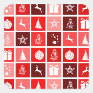 Weihnachtsticker Quadratischer Aufkleber
