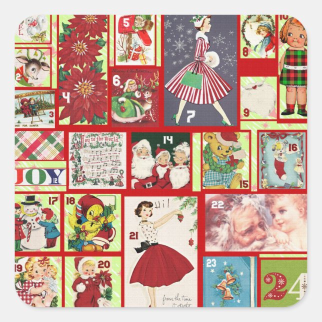 Weihnachtsticker Quadratischer Aufkleber (Vorderseite)