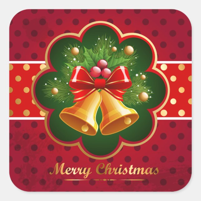 Weihnachtsticker Quadratischer Aufkleber (Vorderseite)