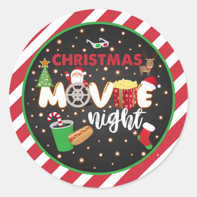 Weihnachtsticker Runder Aufkleber (Vorderseite)
