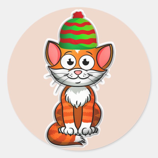 Weihnachtsticker Runder Aufkleber (Vorderseite)