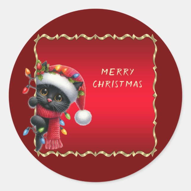 Weihnachtsticker Runder Aufkleber (Vorderseite)