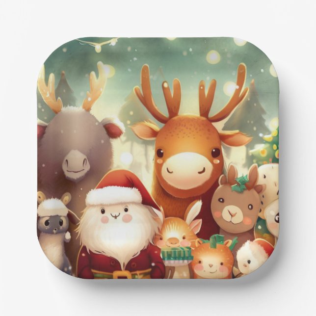 Weihnachtstiere 8 pappteller (Vorderseite)