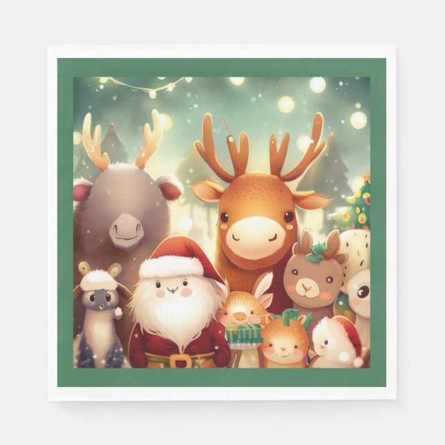 Weihnachtstiere 8 serviette (Vorderseite)