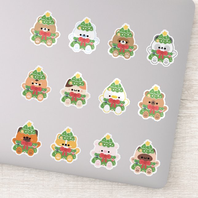 Weihnachtstiere Aufkleber (Detail)