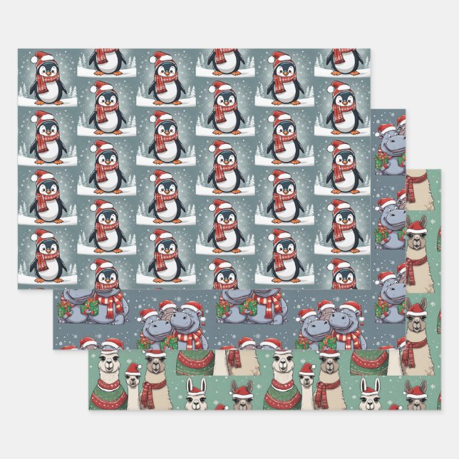 Weihnachtstiere Geschenkpapier Set (Set)