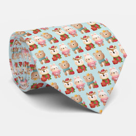 Weihnachtstiere im Fest Outfits Muster Krawatte