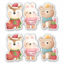 Weihnachtstiere in festlichen Outfits