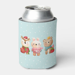 Weihnachtstiere in festlichen Outfits Dosenkühler