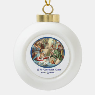 Weihnachtstiere Keramik Kugel-Ornament
