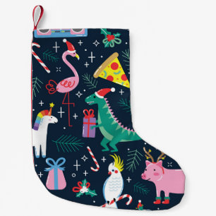 Weihnachtstiere, Niedliches Nahtloses Design. Kleiner Weihnachtsstrumpf