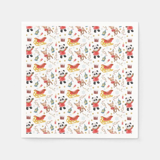 Weihnachtstiere Serviette (Vorderseite)