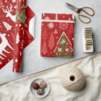 Weihnachtstiere Weihnachtsmann Geschenkpapier