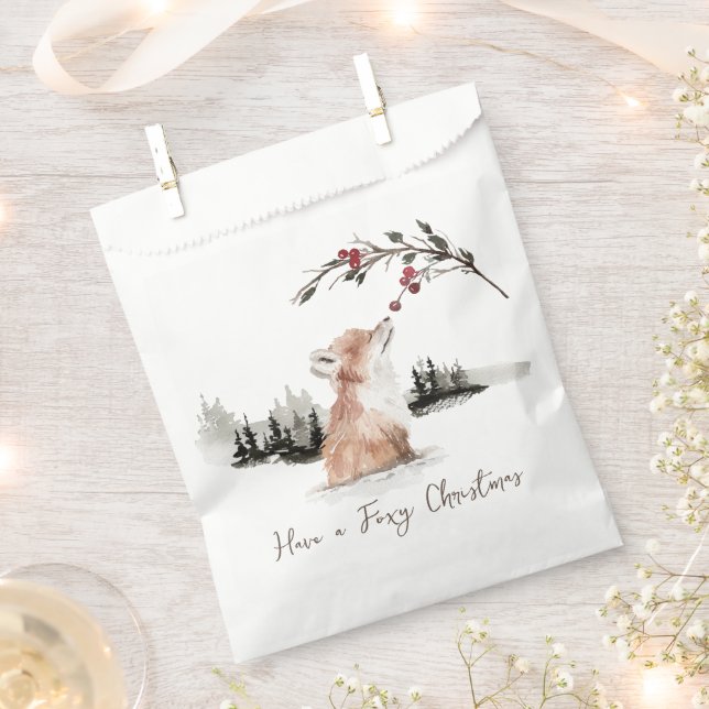 Weihnachtstierfuchs Geschenktütchen (Ausgeschnitten)