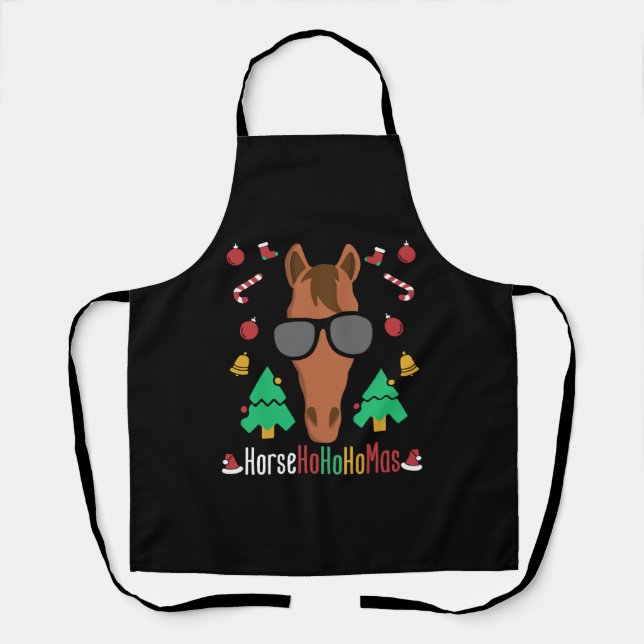 Weihnachtstierpferd Lover Geschenk Schürze (Vorderseite)
