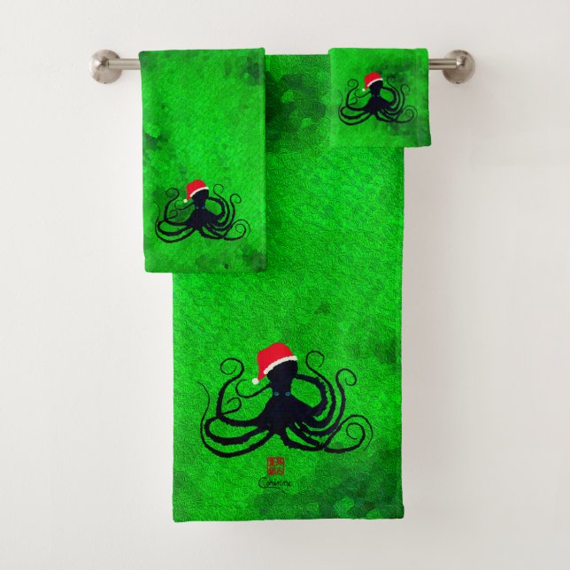 WeihnachtsTintenfisch - Badetuch-Set Badhandtuch Set (Insitu)