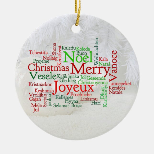 Weihnachtstipps rund um die Welt Keramik Ornament (Vorne)