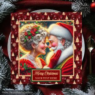 Weihnachtstisch Napkins Red Gold Green Design Serviette