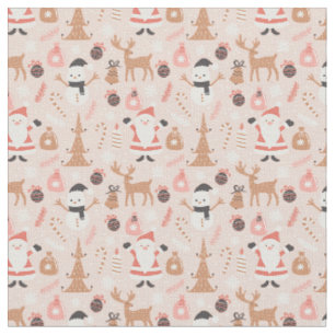 Weihnachtstoff Rosa Fantasie Stoff