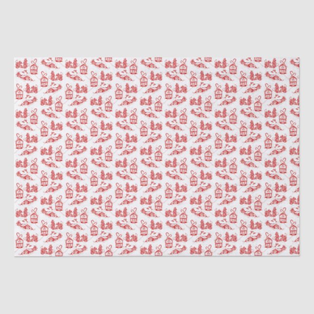 Weihnachtstoiles Wrackpapier | rot Seidenpapier (Vorderseite)